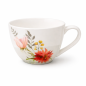 Preview: Frühlings Porzellan Tasse mit floralem Blumenmotiv in Rosa und Rot – elegantes Design
