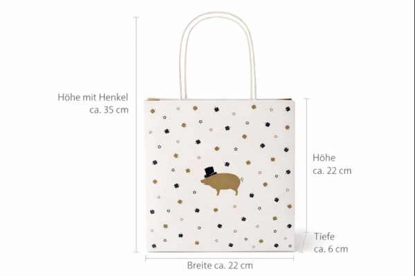 Geschenktasche „Glücksschwein elegant“ – liebevoll verpackt