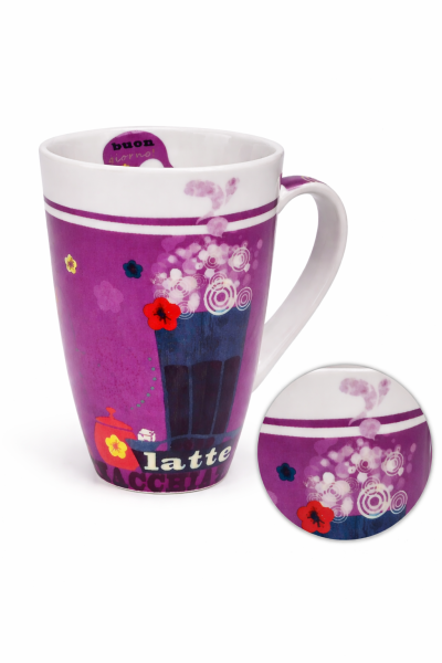 Latte Macchiato Tasse „Buon Giorno“ – Porzellanbecher im Geschenkdesign