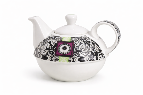 Bone China Teekanne aus Tea for One Set mit floralem Muster