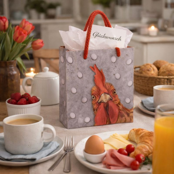 Geschenktasche „Landhaus Huhn“ – liebevoll verpackt