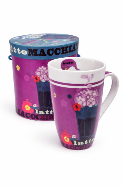 Latte Macchiato Tasse „Buon Giorno“ – Porzellanbecher im Geschenkdesign