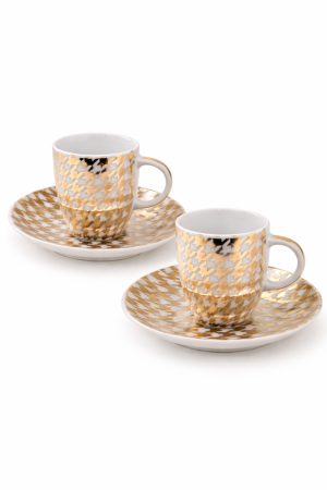 Luxus-Espressotassen-Set Gold Noir – Elegantes Porzellan mit Golddekor (2-teilig)